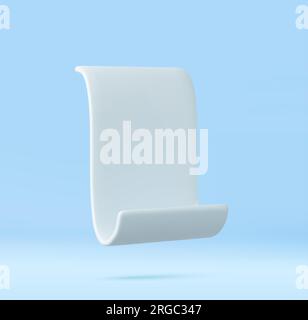 3D Paper scroll with cartoon style Stock Vector