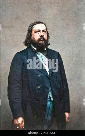 Portrait of Théophile Gautier (1811-1872) - Later coloring - photo colorié ultérieurement Stock Photo