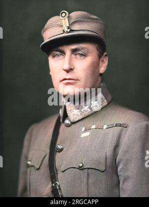 King Olav of Norway (1903 - 1991), born Prince Alexander Edward Christian Frederik, son of Prince Carl of Denmark and Princess Maud of Great Britain.  He became known as Prince Olav when his father became King Haakon of Norway in 1905.  He reigned as a well-loved monarch from 1957 -1991.  A renowned sportsman, he excelled at ski jumping and won Olympic gold at Amsterdam in 1928 for sailing.  He was the last surviving grandchild of King Edward VII and Queen Alexandra when he died in 1991. Stock Photo