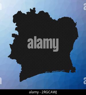 Low poly map of Ivory Coast. Ivory Coast geometric polygonal, mosaic ...