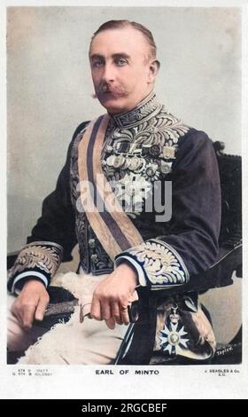 Gilbert Elliot-Murray-Kynynmound, 4th Earl of Minto (1845-1914) - Governor-General of Canada (1898-1904) and Viceroy Governor-General of India (1905-1910). He is wearing (amongst myriad other decorations) a British Egypt Campaign Khedives Star Medal, won for his efforts in raising a Canadian volunteer force to serve with the British Army in the Sudan Campaign of 1884. Stock Photo