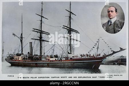 The south polar expedition: Captain Scott and his exploration ship 'Terra Nova'. Stock Photo