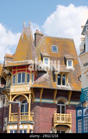 Mers-les-Bains sea front villas Stock Photo