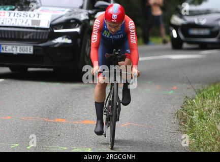 SCHWEINBERGER Kathrin of CERATIZIT-WNT Pro Cycling during the Tour de France Femmes avec Zwift, Stage 8, time trial, Pau - Pau (22,6 Km) on July 30, 2023 in France - Photo Laurent Lairys / DPPI Stock Photo