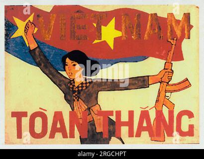 Vietnamese Patriotic Poster - 'Vietnam Victorious'! Stock Photo