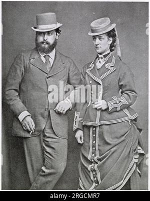 King Edward VII (1841 - 1910) and Queen Alexandra (1843 - 1925), when Prince and Princess of Wales, dressed in fashionable attire. Stock Photo