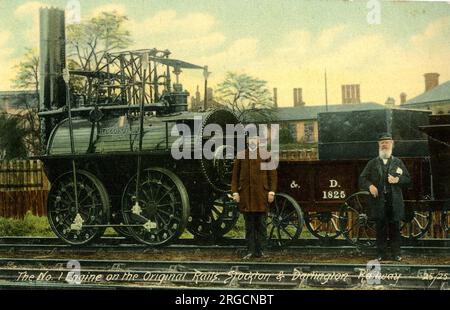 No. 1 Engine on the original rails, Stockton & Darlington Railway Stock Photo