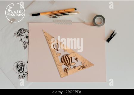 Triangle Rulers Cut file specially prepared for the laser cutting machines. Making it an ideal tool for schools seeking to provide quality education. Stock Vector