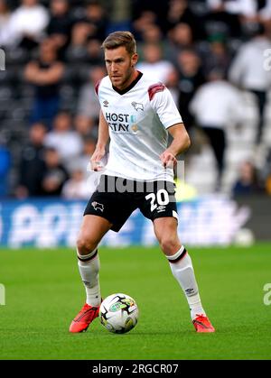 Derby County's Callum Elder during the Carabao Cup first round match at Pride Park, Derby. Picture date: Tuesday August 8, 2023. Stock Photo