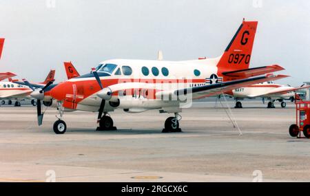 Beech T-44A 160970 (MSN LL-22, base code 'G', call-sign 470), of VT-31, at NAS Corpus Christi, Texas. Stock Photo