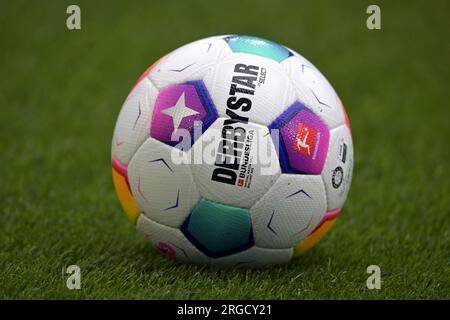 DORTMUND - Derbystar Select ball Bundesliga season 2023-2024 during the friendly match between Borussia Dortmund and Ajax Amsterdam at the Signal Iduna Park on August 6, 2023 in Dortmund, Germany. AP | Dutch Height | GERRIT OF COLOGNE Stock Photo