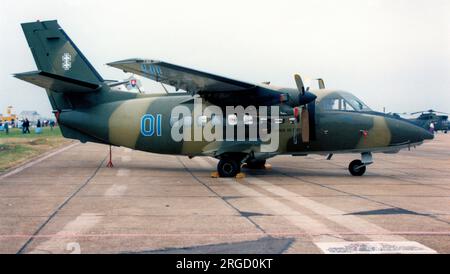 Lithuanian Air Force - Let L-410 Turbolet 01 Blue (msn 07-39 ) Stock Photo