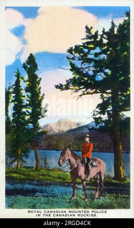 Royal Canadian Mounted Police (Mounties) in the Canadian Rockies Stock Photo