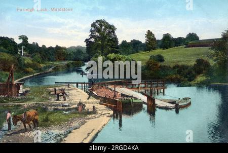 East Farleigh Lock on the River Medway, Maidstone, Kent. Stock Photo