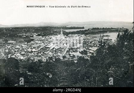 Martinique - View looking down over Fort-de-France. Stock Photo