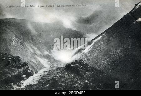 Martinique - Mount Pelee - the groove of the Volcano Crater Stock Photo