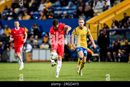 Mansfield UK, 8th August, 2023.  Gavan Holohan during the Carabao Cup First Round football match between Mansfield Town FC and Grimsby Town FC at the One Call Stadium, Mansfield, UK.Credit: Jon Corken/Alamy Live News Stock Photo