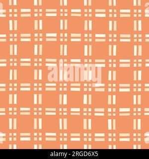 Hand-Drawn Retro Geometric Checks Vector Seamless Pattern Stock Vector