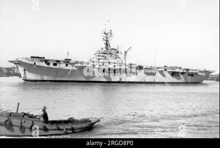 Royal Navy - HMS Vengeance R71, a Colossus-class light aircraft carrier in September 1947. Stock Photo