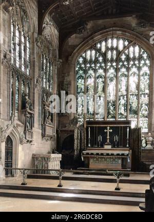 Memorial to Shakespeare in the chancel of Holy Trinity Church, Stratford on Avon, donated by American visitors. Stock Photo
