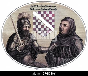 JOHN WILLIAM earl of WARENNE and his brother LEOFRIC, a monk Stock Photo