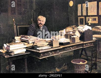 Jules Lemaitre (1853 - 1914), French writer photographed in his study. Stock Photo