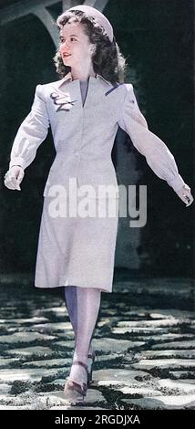 A teenage Shirley Temple seen on the set of 'Since you Went Away.' Stock Photo