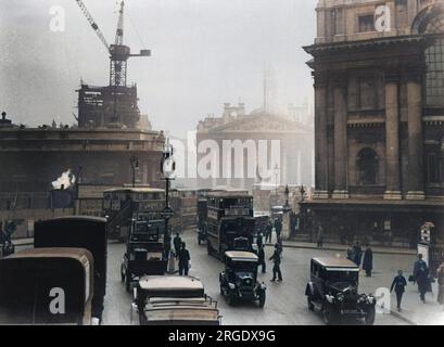 The Bank of England and the Royal Exchange. London. Stock Photo