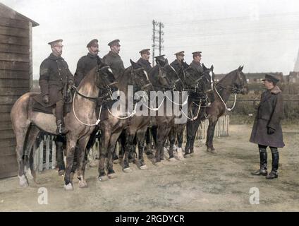 APM with mounted police Western Front France WW1 Stock Photo