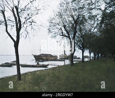 Waterfront at Hankow (Hankou), China. Stock Photo