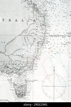 Eastern Australia and New South Wales and Tasmania Stock Photo