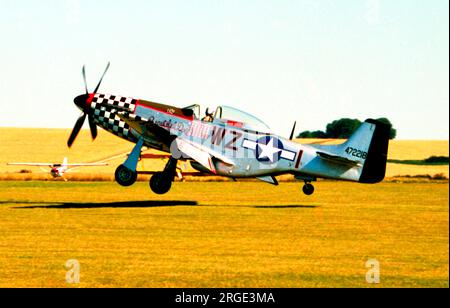 Commonwealth Aircraft CA-18 Mustang Mk.22 G-HAEC 'Big Beautiful Doll' (msn CACM-192-1517), of The Old Flying Machine Company. Stock Photo