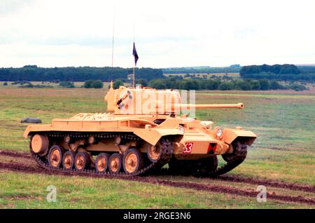 Vickers Valentine tank T123358, at the 2006 Larkhill Royal Artillery open day, manoeuvring on the Larkhill racecourse / exhibition ground. Stock Photo