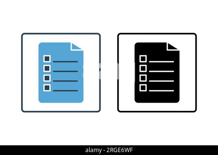 Survey Form Icon. Icon related to survey. solid icon style. Simple vector design editable Stock Vector