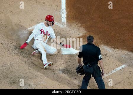 Philadelphia Phillies' Cristian Pache plays during the third inning of a  baseball game, Tuesday, April 11, 2023, in Philadelphia. (AP Photo/Matt  Rourke Stock Photo - Alamy