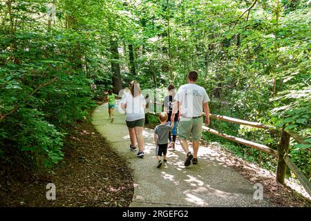 Flat Rock North Carolina,Appalachian Mountains,Carl Sandburg Home National Historic Site,hiking walking trail,family parents father mother,son daughte Stock Photo