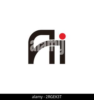 letter ai overlap line simple logo vector Stock Vector