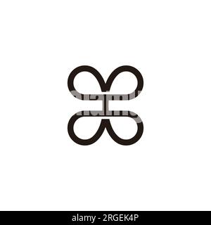 letter tb loop curves geometric logo vector Stock Vector