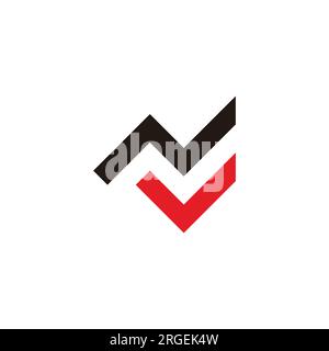 letter nv simple geometric chart logo vector Stock Vector