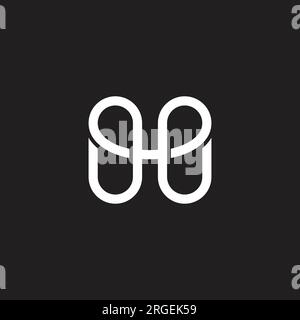 letter he simple overlap geometric logo vector Stock Vector