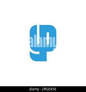 letter yp linked geometric square logo vector Stock Vector