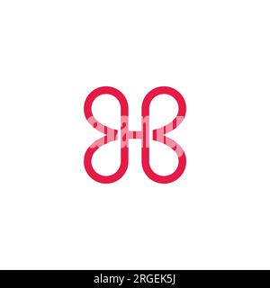 letter hb butterfly symbol logo vector Stock Vector