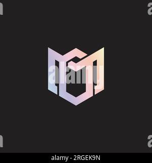 letter mo linked geometric gradient logo vector Stock Vector