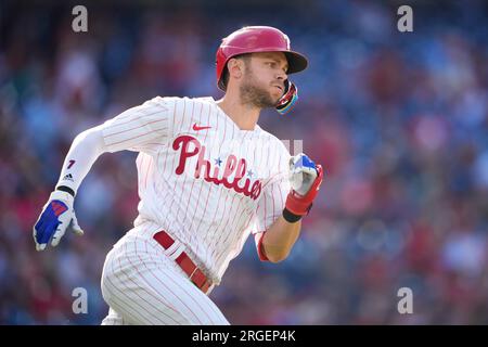 Philadelphia Phillies' Trea Turner plays during a baseball game, Thursday,  April 27, 2023, in Philadelphia. (AP Photo/Matt Slocum Stock Photo - Alamy