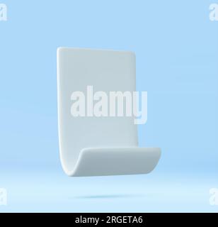 3D Paper scroll with cartoon style Stock Vector