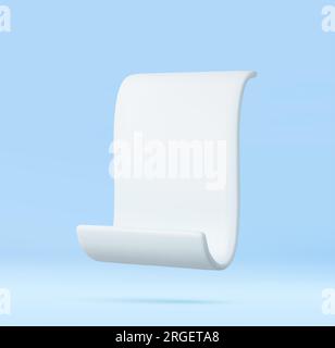 3D Paper scroll with cartoon style Stock Vector
