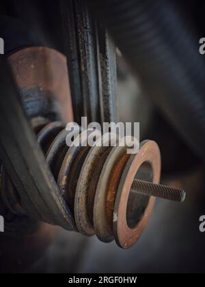 belt crawler for casting industrial parts pulley Stock Photo - Alamy