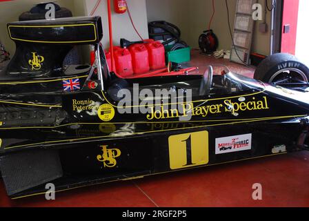 Mugello Circuit 1 April 2007: Detail of Historic Lotus 72D 1972 on Mugello Circuit in Italy during Mugello Historic Festival. Stock Photo