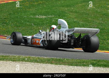 Mugello Circuit 1 April 2007: Classic F1 Car 1972 McLaren M19C ex Denny Hulme at Mugello Circuit in Italy during Mugello Historic Festival. Stock Photo