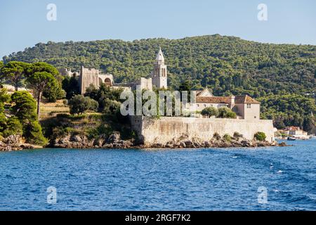 The Elaphiti Islands is a small archipelago consisting of several islands stretching northwest of Dubrovnik, in the Adriatic Sea Stock Photo